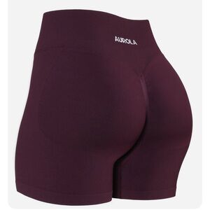 Aurola Intensify High Rise Shorts Women Seamless Scrunch Gym XS Black Cherry